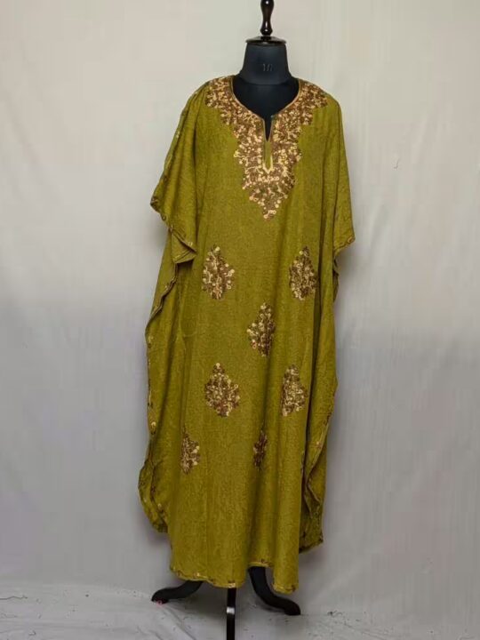 Cotton Kashmiri Golden Kaftan- (L: 52)