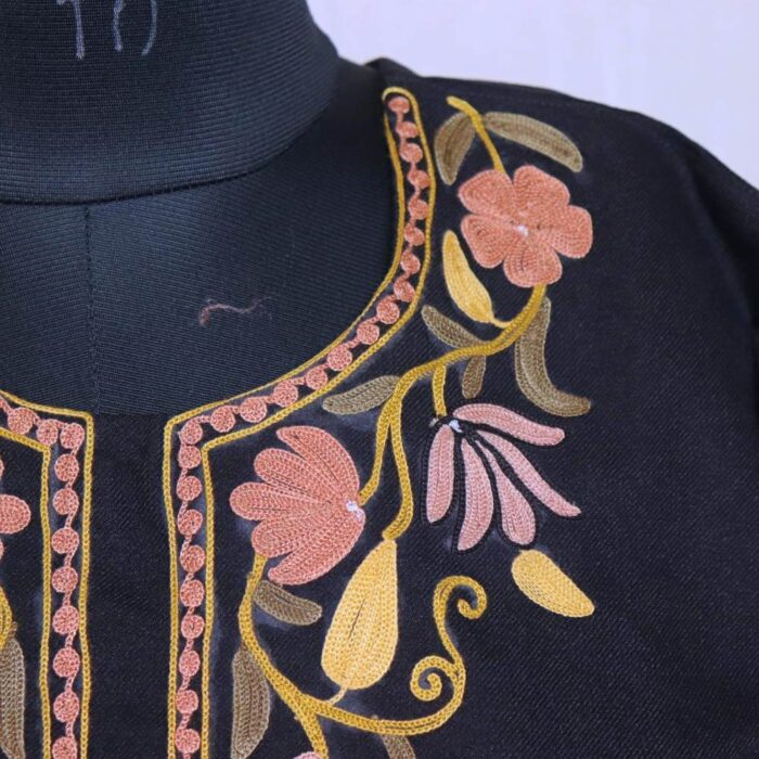 Cozy Black Tweed Coord Kurta Set for Winter | Maroofa Collection - Image 3