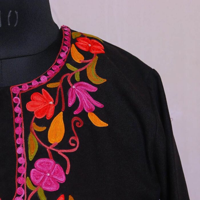 Warm and Cozy Black RangeMahal Tweed Coord Kurta Set | Maroofa Collection - Image 3