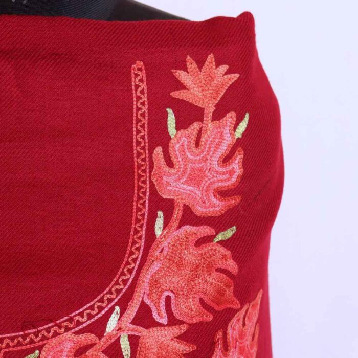 Maroon Chinari All Over Cashmilon 2PC Kashmiri Woolen Unstitched Salwar Suit | Mariya - Image 3