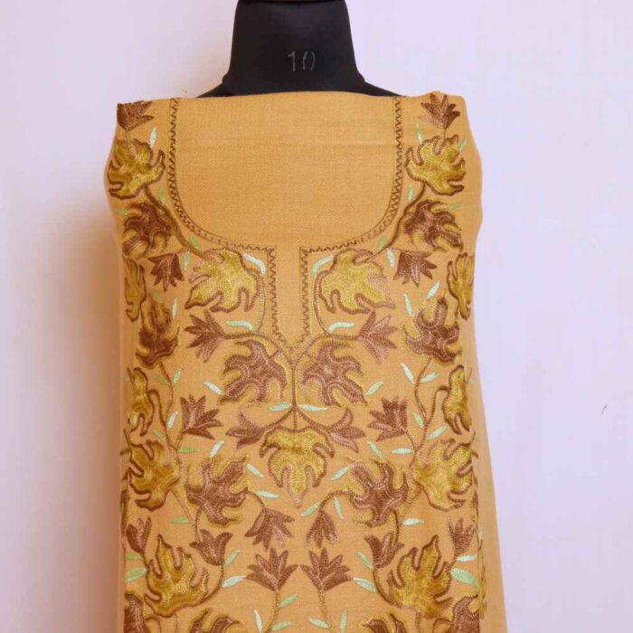 Light Brown Chinari All Over Cashmilon 2PC Kashmiri Woolen Unstitched Salwar Suit | Mariya - Image 2