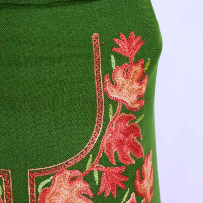 Chinari Green Aftaab All Over Cashmilon 2PC Kashmiri Woolen Unstitched Salwar Suit | Mariya - Image 3