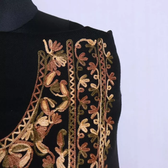 Black All over Jaal Cashmilon 2PC | Kashmiri Unstitched Salwar Suit for Winter | Lehlav Collection - Image 3