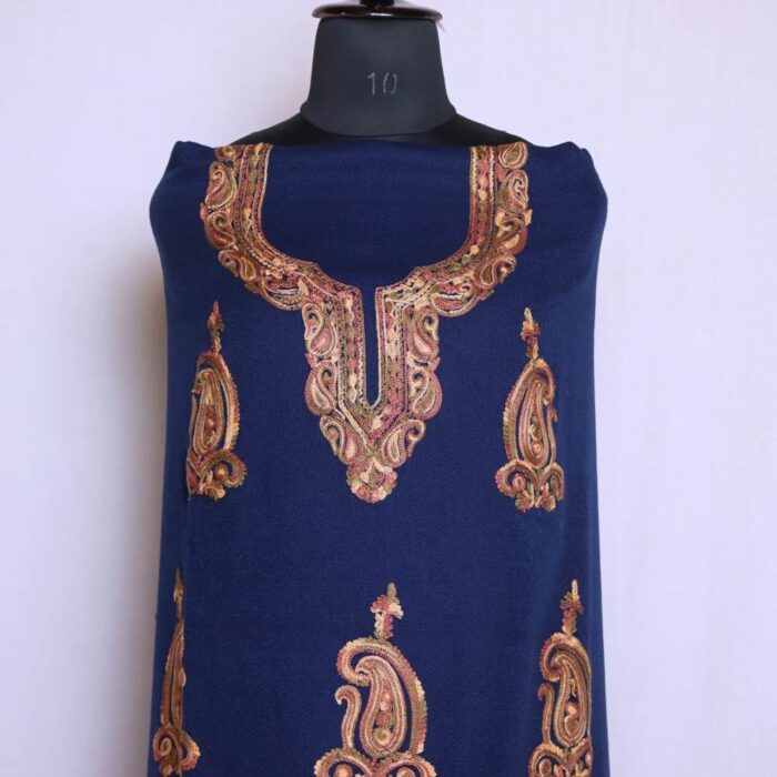 Blue Bootis Cashmilon 2PC | Kashmiri Woolen Unstitched Salwar Suit | Lehlav Collection - Image 2