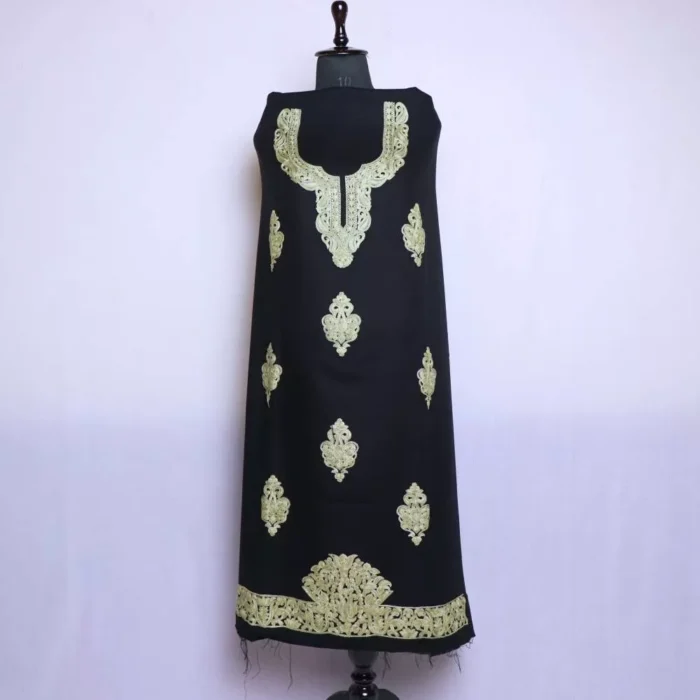 Black Bootis Cashmilon 2PC | Kashmiri Woolen Unstitched Salwar Suit | Lehlav Collection