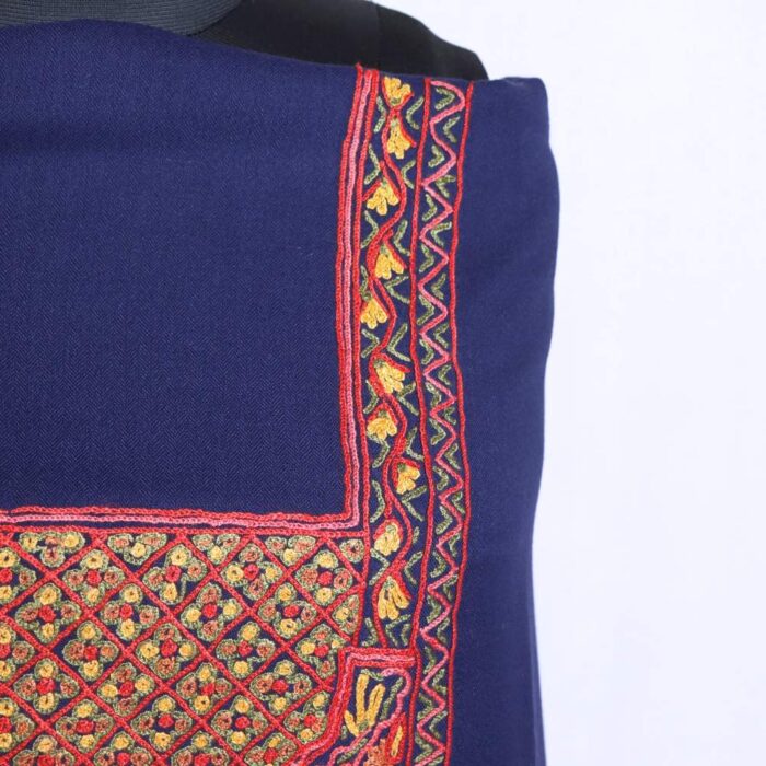 Navy Blue Kashmiri Suit 3PC | For Winter With Dupatta | With Hand Aari Embroidery | Shoobwun Collection - Image 2