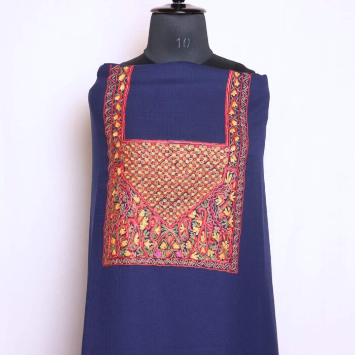 Navy Blue Kashmiri Suit 3PC | For Winter With Dupatta | With Hand Aari Embroidery | Shoobwun Collection