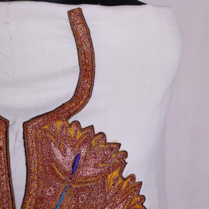 White Kashmiri Tilla 3PC Woolen Suit | With Dupatta | Loom Collection - Image 3