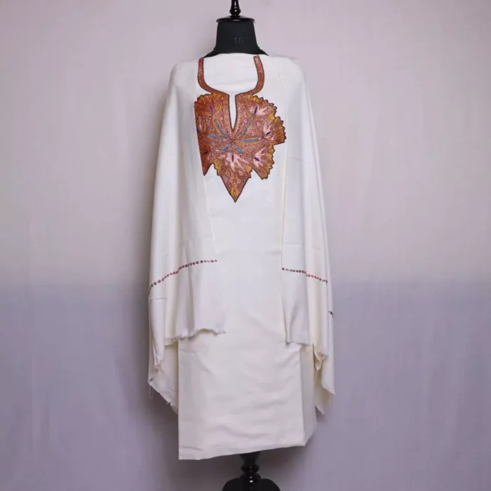 White Kashmiri Tilla 3PC Woolen Suit | With Dupatta | Loom Collection