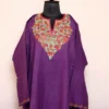 Royal Elegance: Violet Kashmiri Pheran Adorned with Aari Artistry