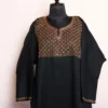 Black Square Nal Kashmiri Pheran in Pure Wool with Sozni Handwork