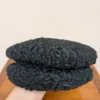 Elite Black Round Premium Karakul Cap - Handmade in Kashmir