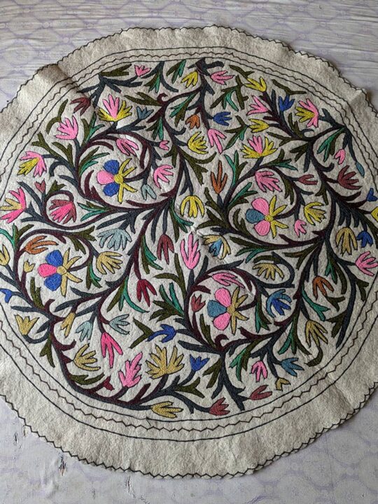Sinthan Kashmiri Home Decor Namda Rug - 5 feet, Pure Wool, Handmade