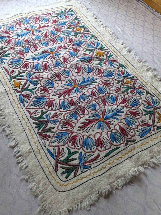 Kashmiri Namda Wool Rug with Hand Embroidery | Beautifully Designed (6x4 Feet)