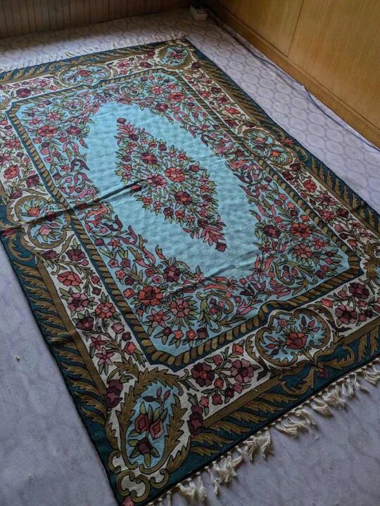 Royal Luxury Kashmir Hand-Embroidered Chain Stitch Carpet/Rug 7x5ft