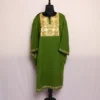 Mehbooba Green Kashmiri Cashmilon Elegant Pheran with Aari Crafted for Winter
