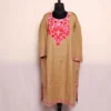 Beige Kashmiri Cashmilon Pheran Baadami Aari Embroidered for Winter