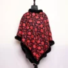 Kashmiri Noorjahan Black Fur Aari Embroidery Poncho
