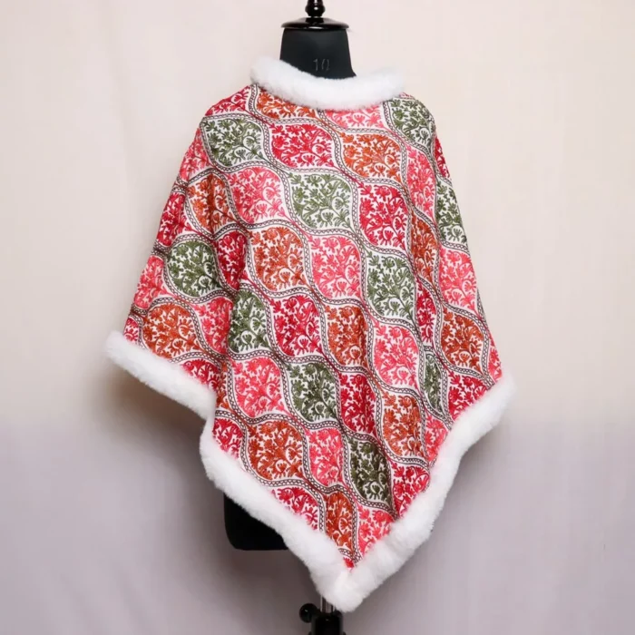 White Poncho Beautiful Aari Crafted