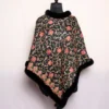 Dark Green Aari Embroidery Poncho