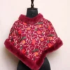 Kids Wear Magenta Purple Kashmiri Fur Poncho
