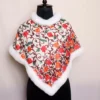 White Floral Design Kids Wear Poncho