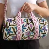 White Floral Kashmiri Duffel Bag | Can be used as Baby Bag | Travel Bag | Small