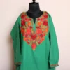 Mehrunisa Green Kashmiri Pheran with Aari Embroidery – Stylish & Warm Winter Wear (W46)