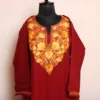 Fiza Maroon Kashmiri Cashmilon Pheran with Aari Embroidery – (W46)
