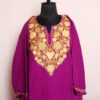 Razia Magenta Kashmiri Cashmilon Pheran with Aari Embroidery – Cozy Winter Wear (W48)