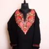 Mehbooba Black Kashmiri Cashmilon Pheran: Elegant Pheran with Aari Embroidery for Winter (W43)