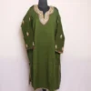 Shabnam Green Raffal Kashmiri Dress with Tilla and Hand Sozni Embroidery
