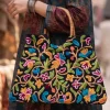 Black Triangle Ring Bag With Crewel Hand Embroidery (15*12) | Large