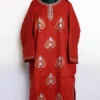 Rust Kashmiri Pheran in Pure Wool with Chinari Sozni Handwork