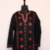 Shahnaz Designer Pheran- Black Pure Wool With Kashmiri Sozni Needle Work