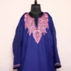 Navy Blue Paper Mache Sozni Pheran for Women | Latest Pure Wool Phiran