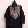 Shagufta Black Kashmiri Pheran in Pure Wool with Sozni Handwork