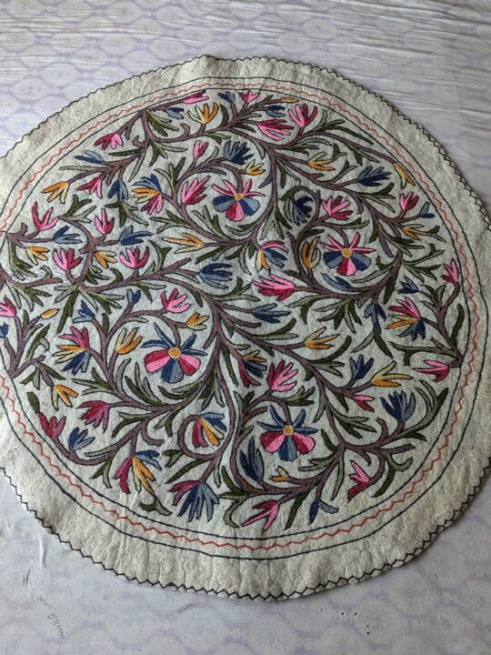 Aru Kashmiri Home Decor Namda Rug - 5 feet, Pure Wool, Handmade