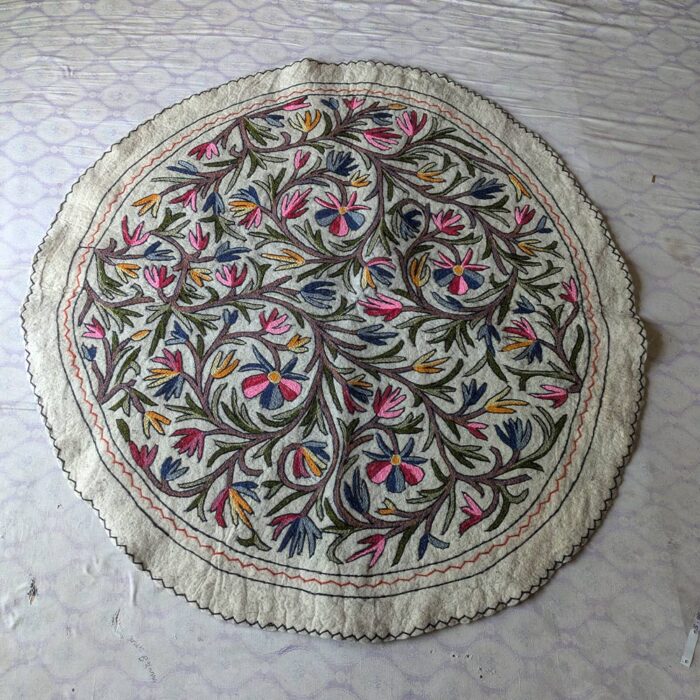Aru Kashmiri Home Decor Namda Rug - 5 feet, Pure Wool, Handmade