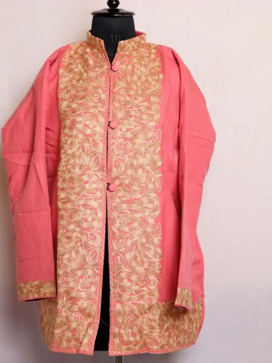 Lal Ded Pink Kashmiri Winter Warm Long Coat