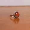 Traditional Antique Silver Adjustable Ring - Natural Aqeeq Stone