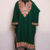 Nazia Green Cashmilon Pheran with Stunning Aari Embroidery