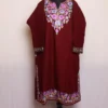 Nabila Maroon Cashmilon Pheran Dress with Elegant Aari Embroidery