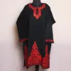 Black and Red Kashmiri Pheran with Heavy Daaman Embroidery L39- Aliza Collection