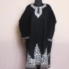 Black Kashmiri Pheran with Heavy White Daaman Embroidery L39- Aliza Collection