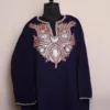 Navy Blue Kashmiri Raffal Pheran with Tilla Embroidery - Murtaza Collection