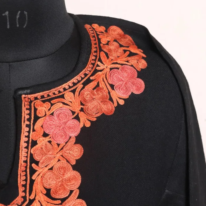 Saba Raffal Pheran with Border and Sleeve Embroidery - Image 3