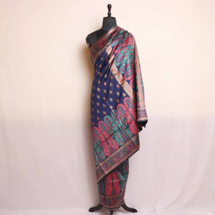 Blue Bodh Badami Salma Kani with Zari Saree