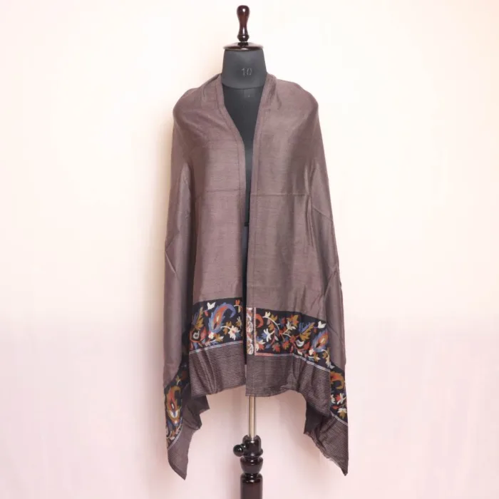 Kani Palla Wool Stole Brown