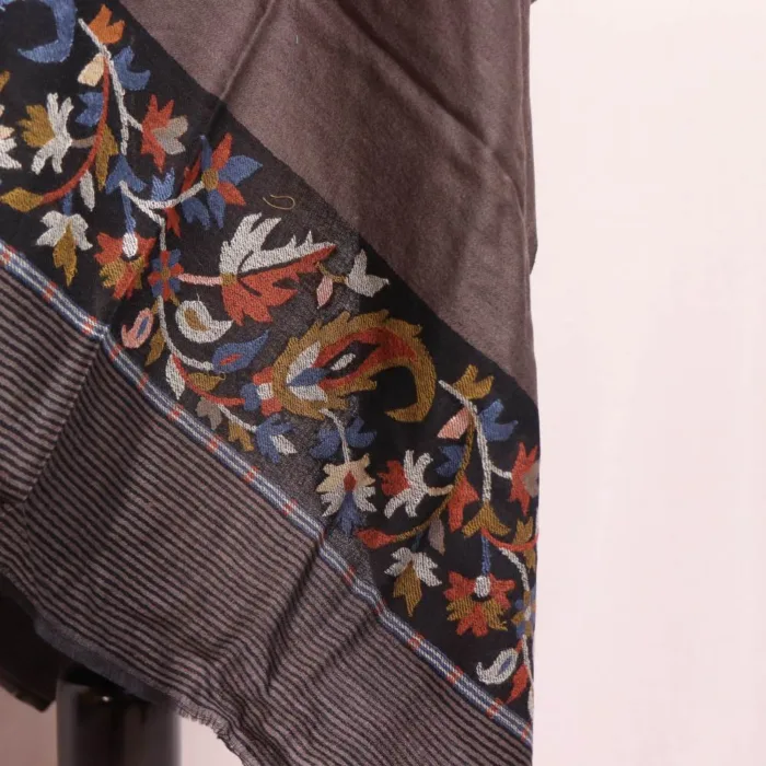 Kani Palla Wool Stole Brown - Image 2